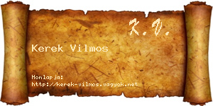 Kerek Vilmos névjegykártya